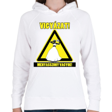 PRINTFASHION Vigyázat! Menyasszony vagyok! - Női kapucnis pulóver - Fehér női pulóver, kardigán