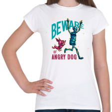 PRINTFASHION Vigyázz a mérges kutyával - Női póló - Fehér női póló