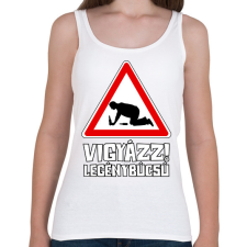 PRINTFASHION Vigyázz Legénybúcsú - Női atléta - Fehér női trikó