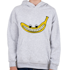 PRINTFASHION Vigyorgó banán - Gyerek kapucnis pulóver - Sport szürke gyerek pulóver, kardigán