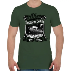 PRINTFASHION Vihar után - Férfi póló - Katonazöld