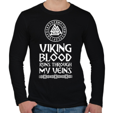 PRINTFASHION Viking blood - Férfi hosszú ujjú póló - Fekete férfi póló