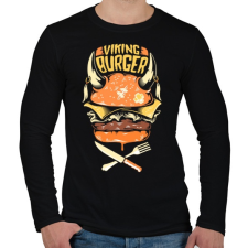 PRINTFASHION Viking Burger - Férfi hosszú ujjú póló - Fekete férfi póló