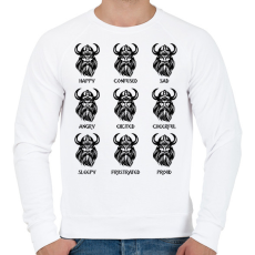 PRINTFASHION Viking face - Férfi pulóver - Fehér