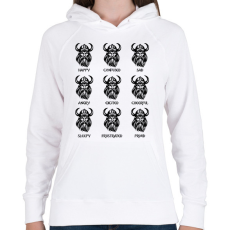 PRINTFASHION Viking face - Női kapucnis pulóver - Fehér