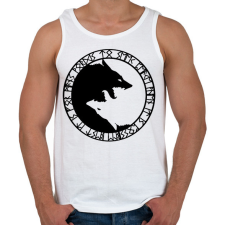 PRINTFASHION Viking farkasok - Férfi atléta - Fehér atléta, trikó