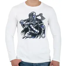 PRINTFASHION Viking - Férfi hosszú ujjú póló - Fehér férfi póló