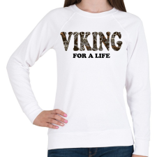 PRINTFASHION Viking for a life - Női pulóver - Fehér női pulóver, kardigán