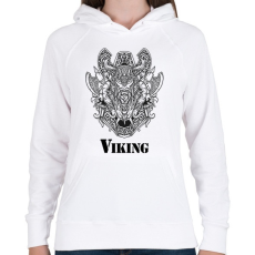 PRINTFASHION Viking minta - Női kapucnis pulóver - Fehér