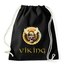PRINTFASHION viking skull - Sportzsák, Tornazsák - Fekete tornazsák