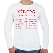 PRINTFASHION Viking world tour - Férfi hosszú ujjú póló - Fehér férfi póló