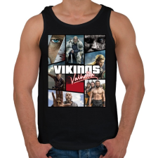 PRINTFASHION Vikingek - Férfi atléta - Fekete atléta, trikó