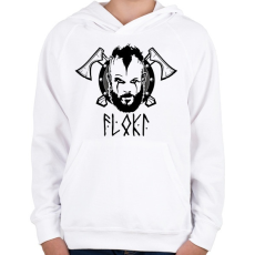 PRINTFASHION Vikingek Flóki - Gyerek kapucnis pulóver - Fehér