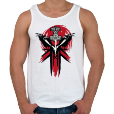 PRINTFASHION Vikings logo - Férfi atléta - Fehér atléta, trikó