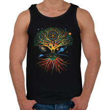 PRINTFASHION Világfa - Férfi atléta - Fekete atléta, trikó