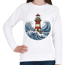 PRINTFASHION Világítótorony - Női pulóver - Fehér női pulóver, kardigán