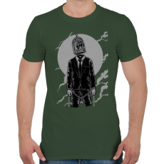 PRINTFASHION Világketrec - Férfi póló - Katonazöld