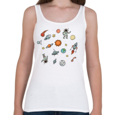 PRINTFASHION Világűr - űrhajós- rakéta - Női atléta - Fehér