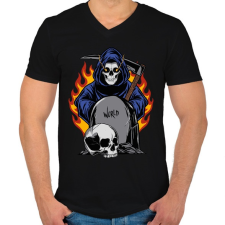 PRINTFASHION Világvége - Férfi V-nyakú póló - Fekete férfi póló