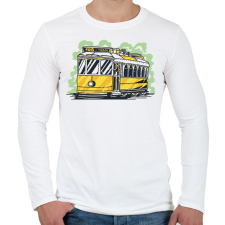 PRINTFASHION Villamos - Férfi hosszú ujjú póló - Fehér férfi póló