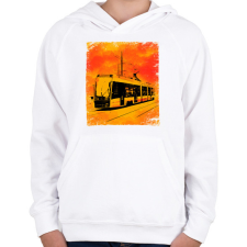 PRINTFASHION Villamos - Gyerek kapucnis pulóver - Fehér gyerek pulóver, kardigán