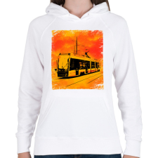 PRINTFASHION Villamos - Női kapucnis pulóver - Fehér női pulóver, kardigán