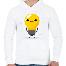 PRINTFASHION Villanykörte - Férfi kapucnis pulóver - Fehér