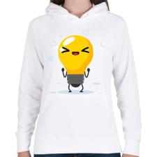 PRINTFASHION Villanykörte - Női kapucnis pulóver - Fehér női pulóver, kardigán