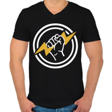 PRINTFASHION Villanyszerelő 5 - Férfi V-nyakú póló - Fekete férfi póló