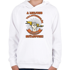 PRINTFASHION Villanyszerelő július - Gyerek kapucnis pulóver - Fehér