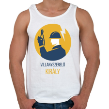 PRINTFASHION Villanyszerelő király - Férfi atléta - Fehér atléta, trikó