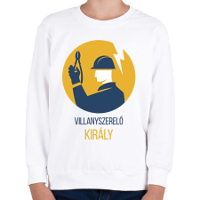 PRINTFASHION Villanyszerelő király - Gyerek pulóver - Fehér gyerek pulóver, kardigán