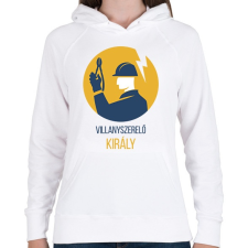 PRINTFASHION Villanyszerelő király - Női kapucnis pulóver - Fehér női pulóver, kardigán