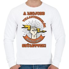 PRINTFASHION Villanyszerelő március - Férfi pulóver - Fehér férfi pulóver, kardigán