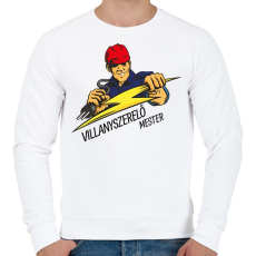 PRINTFASHION Villanyszerelő mester - Férfi pulóver - Fehér