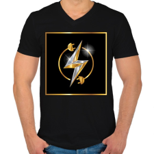 PRINTFASHION Villanyszerelő minta - Férfi V-nyakú póló - Fekete férfi póló