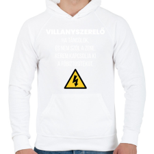 PRINTFASHION Villanyszerelő póló - Férfi kapucnis pulóver - Fehér férfi pulóver, kardigán