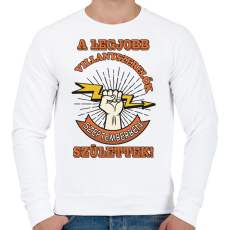 PRINTFASHION Villanyszerelő szeptember - Férfi pulóver - Fehér