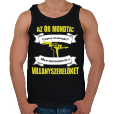 PRINTFASHION Villanyszerelőket teremtett az Úr - Férfi atléta - Fekete