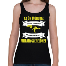 PRINTFASHION Villanyszerelőket teremtett az Úr - Női atléta - Fekete női trikó