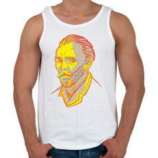 PRINTFASHION Vincent Van Gogh yellow-red - Férfi atléta - Fehér