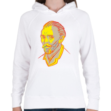 PRINTFASHION Vincent Van Gogh yellow-red - Női kapucnis pulóver - Fehér női pulóver, kardigán