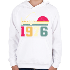 PRINTFASHION Vintage 1976 - Gyerek kapucnis pulóver - Fehér gyerek pulóver, kardigán