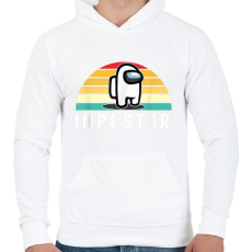 PRINTFASHION Vintage Impostor - Among us - Férfi kapucnis pulóver - Fehér