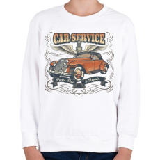 PRINTFASHION Vintage narancssárga és fekete kupé - Gyerek pulóver - Fehér