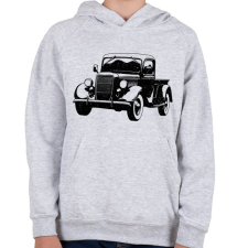 PRINTFASHION Vintage truck - Gyerek kapucnis pulóver - Sport szürke gyerek pulóver, kardigán