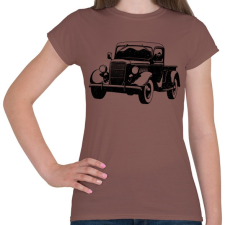 PRINTFASHION Vintage truck - Női póló - Mogyoróbarna női póló