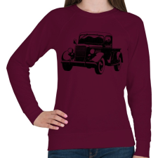 PRINTFASHION Vintage truck - Női pulóver - Bordó női pulóver, kardigán