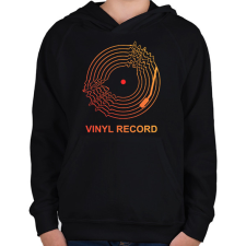 PRINTFASHION vinyl record - Gyerek kapucnis pulóver - Fekete gyerek pulóver, kardigán
