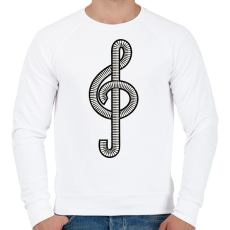 PRINTFASHION Violinkulcs - Férfi pulóver - Fehér